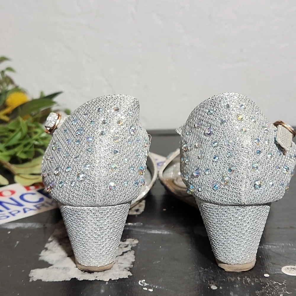 OLIVIA K Silver Bling Open Toe Wedge Sandal 3
